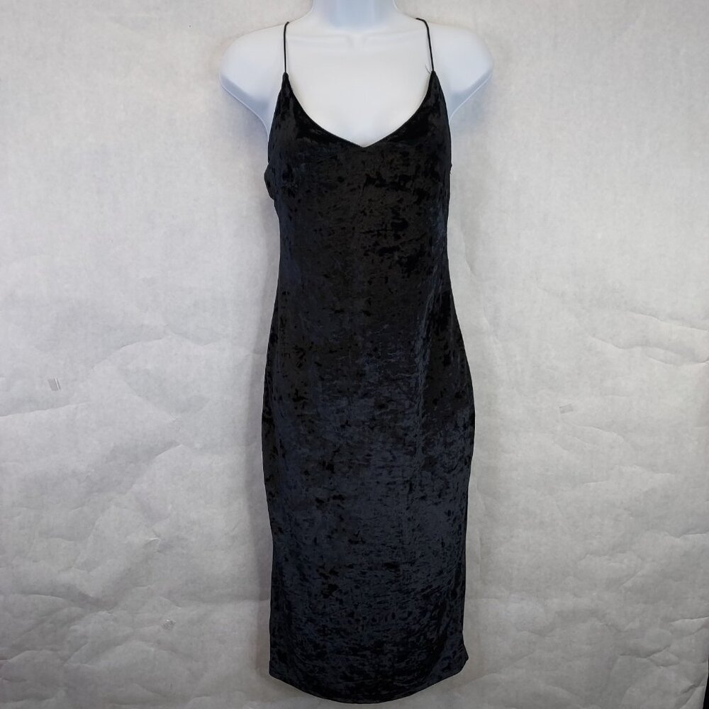 Forever 21 Midi Slip Dress Womn M Bodycon Stretch Velvet Sexy Evening Whimsigoth